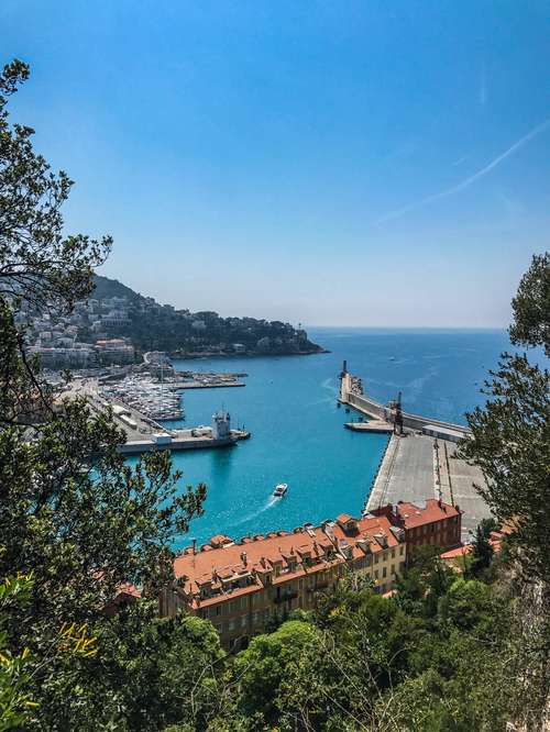 Nice, the harbor viewed from the Parc de la Colline du Château (Castle Hill park)