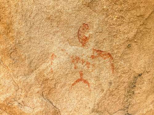 Tataviam Indian shamanistic pictograph at Vasquez Rocks