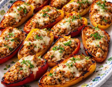 Stuffed mini bell peppers with chicken